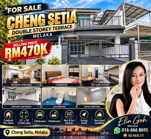 Melaka Cheng Setia Double Storey Terrace Freehold 4 Rooms 1