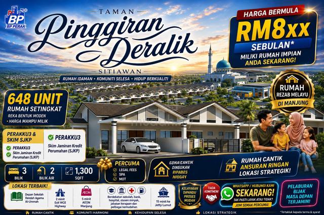 Rumah 3 Bilik Di Sitiawan | PERAKKU3 & SJKP 1