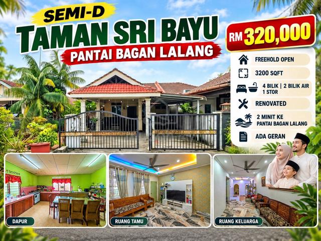 Renovated Sangat Besar Semi-D Taman Sri Bayu, Pantai Bagan Lalang 1