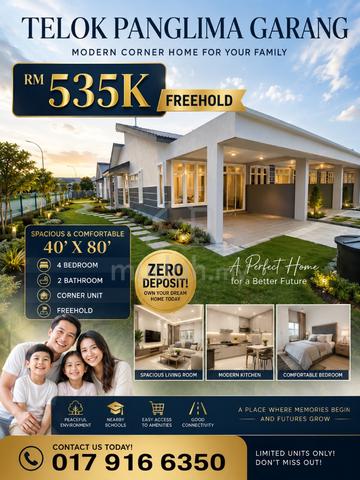 FREEHOLD Telok Panglima Garang Corner Unit 1