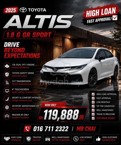 -2025 Toyota COROLLA 1.8 GR SPORT (A) Mielage 8k - 1