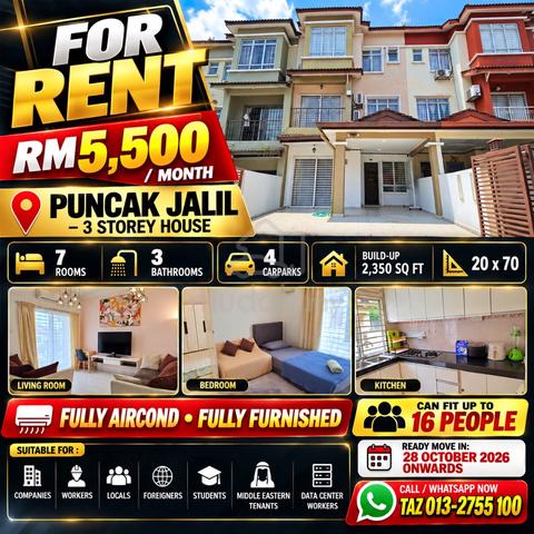 Worker/Student Can Rent - Fully Furnish Unit at Puncak Jalil 1