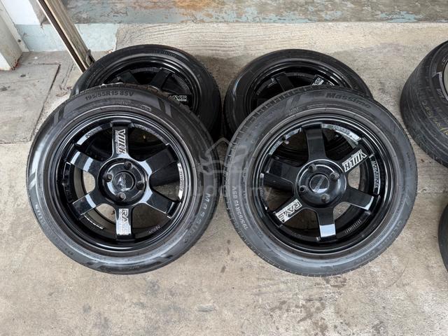 Rim te37 hitam 15 inch gloss black like new - photo 2 of 6