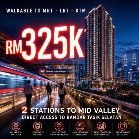 1st Home Invest ! Walk to KTM MRT - Cashback @ KLCC View -Ready Tenant 1