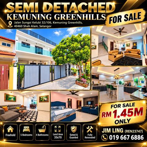 Semi-D Kemuning Greenhills Bukit Rimau | Freehold | Fully Renovated 1