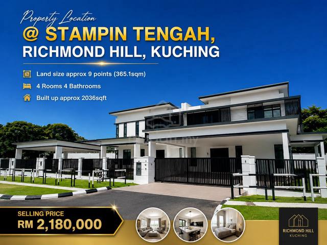 New 2 Adjoining Ds Semi D @ Stampin Tengah, Green Heights, Kuching 1