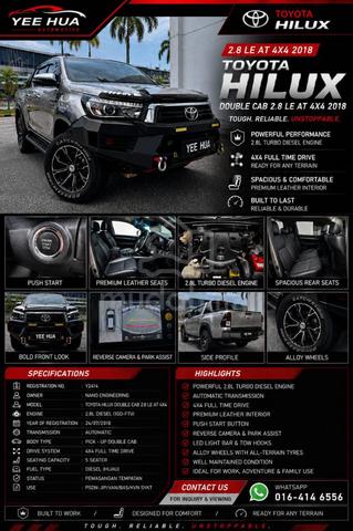 2018 Toyota HILUX 2.8 L-EDITION FACELIFT (A) - 1