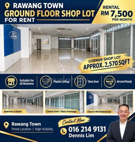 Rawang Town Corner Shop Lot For Rent 1