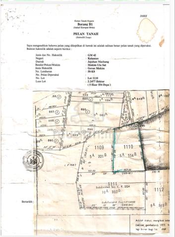 Tanah 5.5 ekar berdekatan Balai Polis Banggol Judah Machang 1