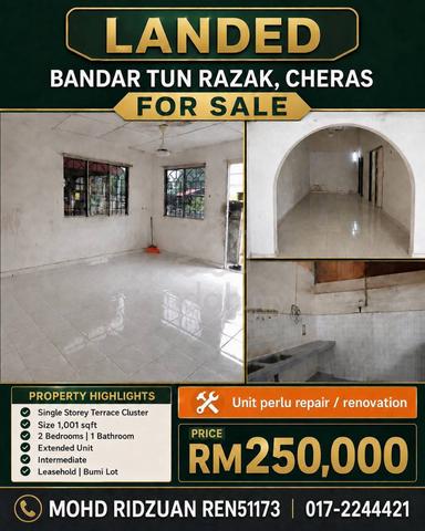 LANDED 1 STOREY Bandar Tun Razak Cheras KL FOR SALE 1