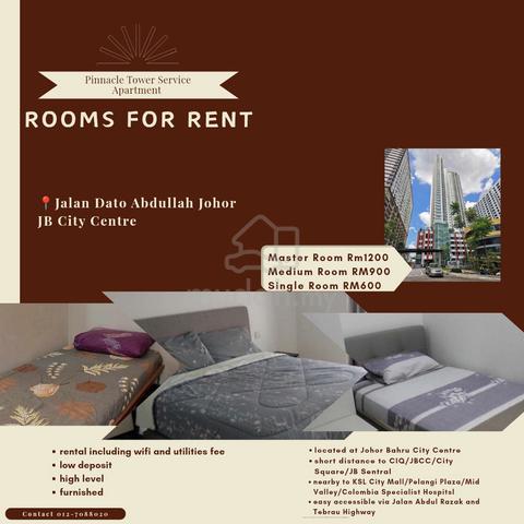Condominium Rooms For Rent@Pinnacle Tower JB City Centre Johor Bahru 1