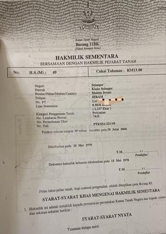Freehold 2piece land in jeram kuala selangor 1