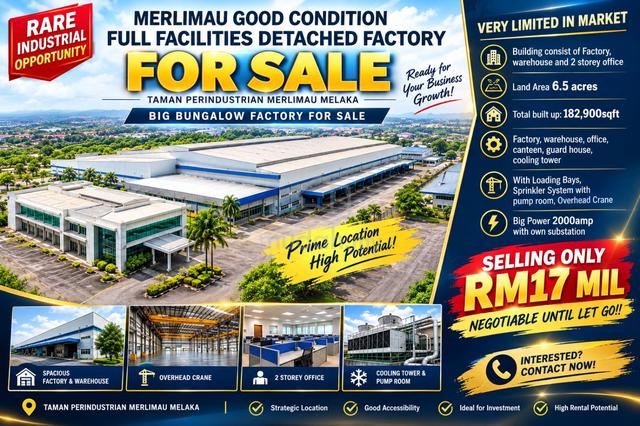 6.5acres Huge Factory in Perindustrian Merlimau Jasin Melaka Telok Mas 1