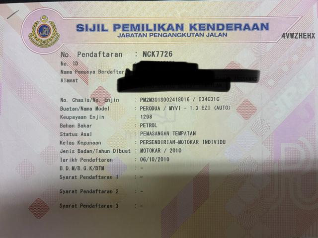 2010 Perodua MYVI 1.3 PASSO(A)NO PROCES FEES OTR - 2
