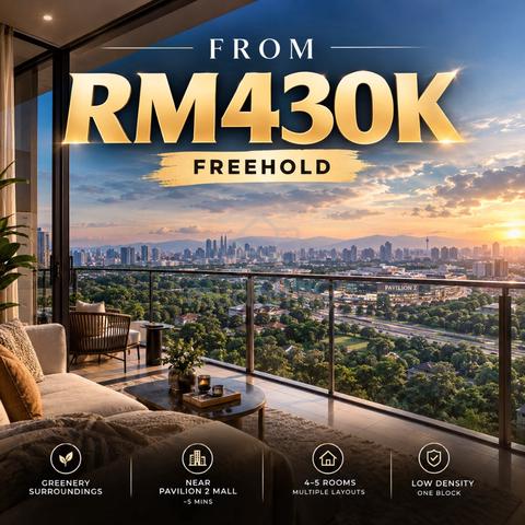 New Launch FREEHOLD @ Cashback 70k-  5 R @ Near MRT| 5 Min Pavilion 2 1