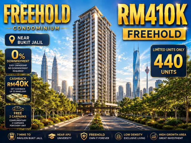 Puchong | Fully Furnished| Freehold Condo| 3+1 Rooms| 2 Carparks 1