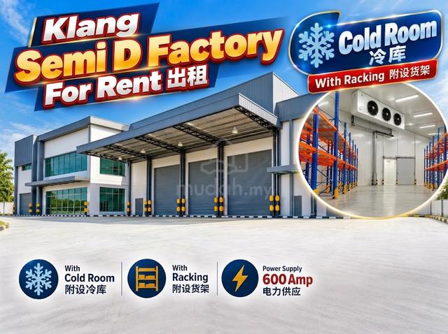 Klang Semi D Factory For Rent With Cold Room 1
