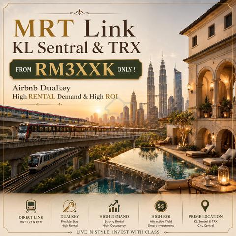 INVEST High RENTAL【 Airbnb Full Cover 】Mth 1.5K @ 2ROOM - Next LRT/MRT 1