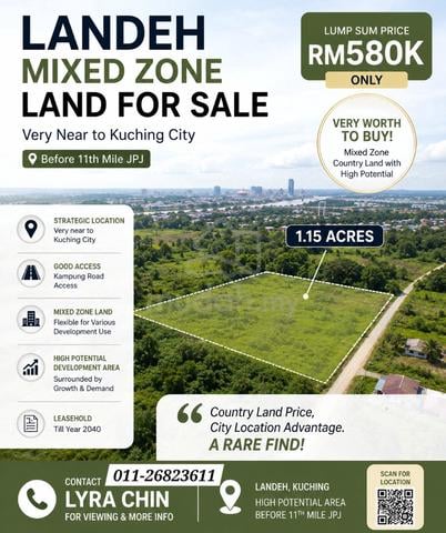 Landeh Mixed Zone Land Near Kuching City | 1.15 Acres 1