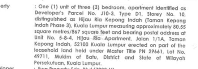 Hijau Ria Kepong Indah 1