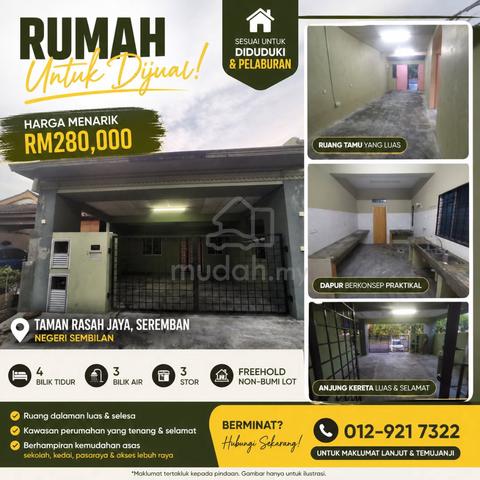 Taman Rasah Jaya|Terrace 1.5 Storey|Freehold. Non Bumi. Open Facing 1