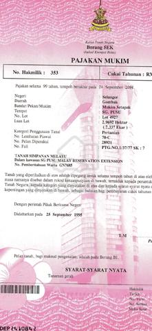 Sg. Pusu Gombak. Single Owner wt size 7.3 acres. Very near to UIA 1