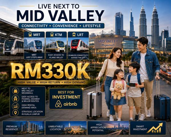 TOD Project, 1st Home Rm4x,xxxk, Beside Midvalley KL & 10 Mins to UCSI 1