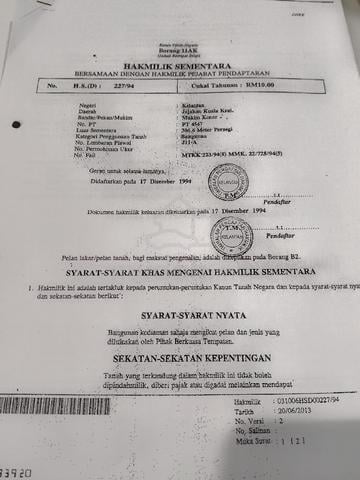 Rumah Teres Corner lot untuk dijual 1