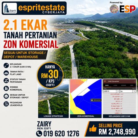 2.1 Acre Agriculture Land Zonning Commercial at Pajam Batang Benar 1