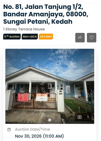 LELONG Teres 1 Tingkat Taman Tanjung Bandar Amanjaya 1