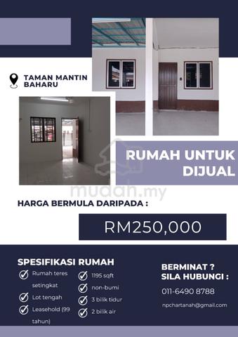 Rumah Murah Untuk Dijual🔥| TAMAN MANTIN BAHARU 1