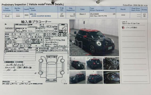 2022 Mini COOPER 2.0 S JCW (A) GRADE 4.5B 22K KM - 4