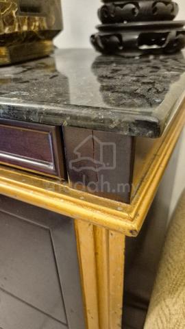 Vintage 3-Drawer Cabinet with Black Stone Top - photo 4 of 5
