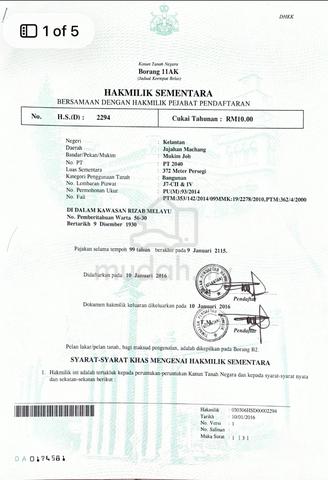 Tanah Lot Untuk Dijual di Labok, Machang 1