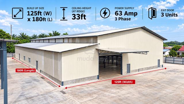 KAMPUNG SELAMAT WAREHOUSE FOR RENT Nr BERTAM SCIENTEX TASEK GELUGOR 1