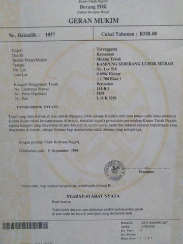 Tanah untuk dijual 1