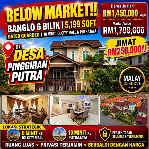 BELOW MARKET!!Banglo Desa Pinggiran Putra|5,199SqFt|10 Min Putrajaya 1