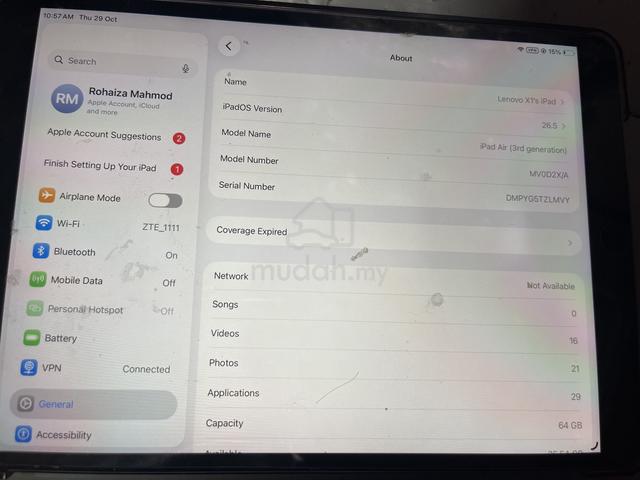 Apple iPad Air 3 64GB Cellular SIM Card - photo 3 of 5