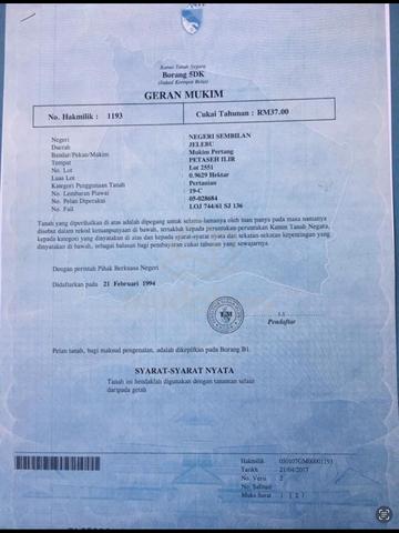 BUMI TANAH CANTIK PETASIH ILIR HULU PERTANG JELEBU NEGERI Sembilan 1