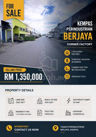 Kempas Lama Perindustrian Berjaya Corner Terrace Factory 1