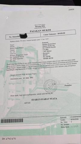 tanah kebun getah untuk dijual 1