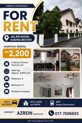Jalan Nova, Subang Bestari for Rent - Partially Furnished 1