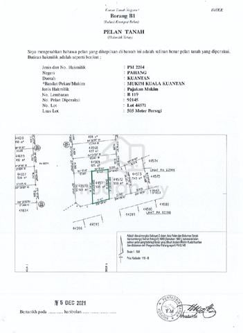 Lot tanah berkeluasan 505 meter persegi daerah Tg Lumpur, Kuantan 1