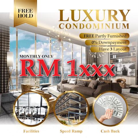 LRT,Wangsa Maju,Freehold,cashback 100k,free furniture,Low density,0 dp ...