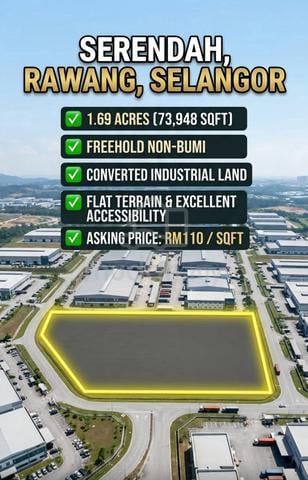 Serendah Rawang industry land freehold 1