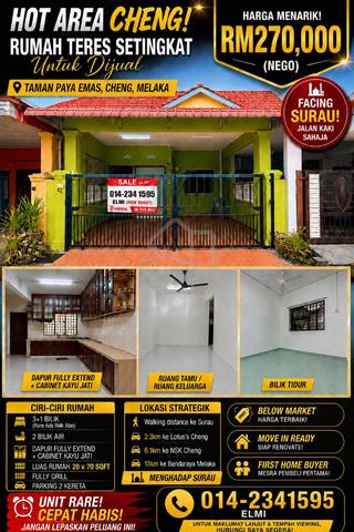 Termurah {Facing Surau} Teres 1 Tingkat Taman Paya Emas 1