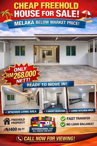 Merlimau Melaka single storey terrace house below market value! 1