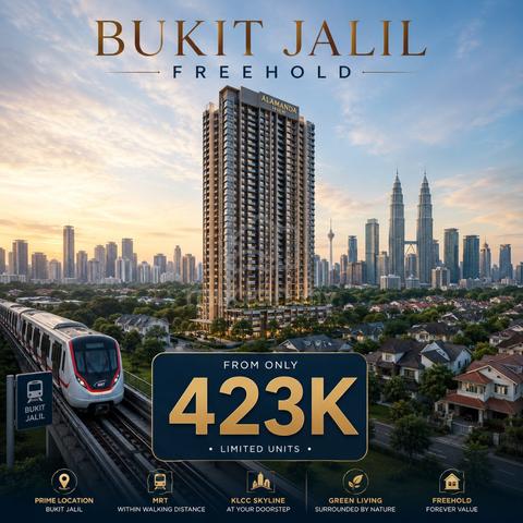 Freehold @ DIRECT Bukit Jalil | Big Balcony Yard - 1st Home Next MRT 1