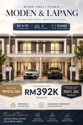 (15kaki tanah) Freehold 2-Storey 20x70 | Full Loan 1