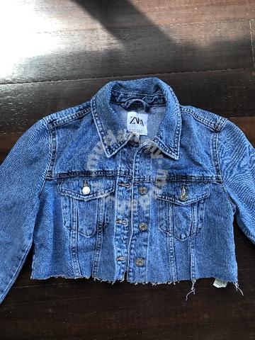 denim cropped jacket zara